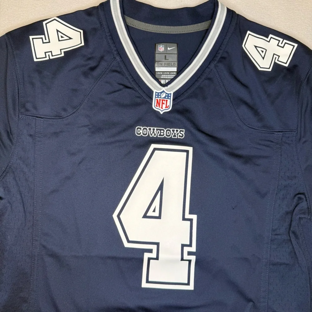NWT NFL Nike Cowboys Dak Prescott Navy Blue Jersey Youth L 14/16‎